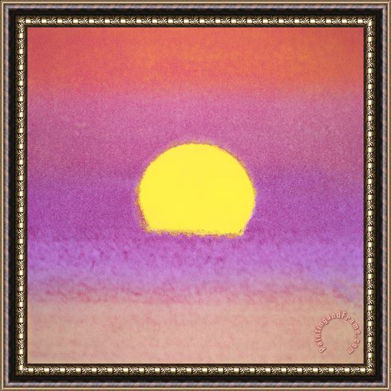 Andy Warhol Sunset C 1972 40 40 Lavender Framed Painting
