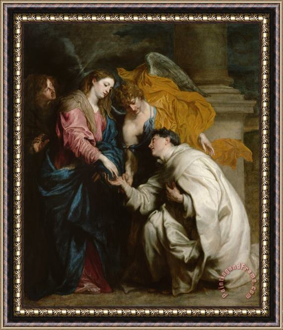 Anthonie Van Dyck The Vision of The Blessed Hermann Joseph Framed Painting