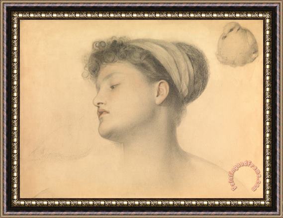 Anthony Frederick Augustus Sandys Study For Girl With Doves Framed Painting