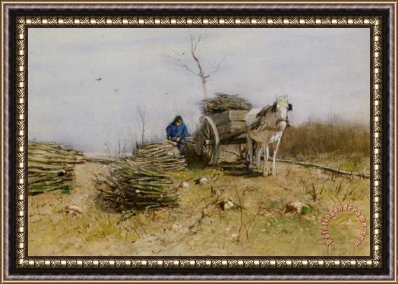 Anton Mauve The Wood Gatherer Framed Painting