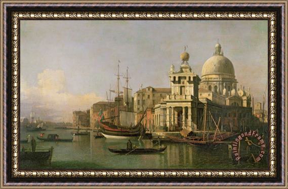 Antonio Canaletto A view of the Dogana and Santa Maria della Salute Framed Print