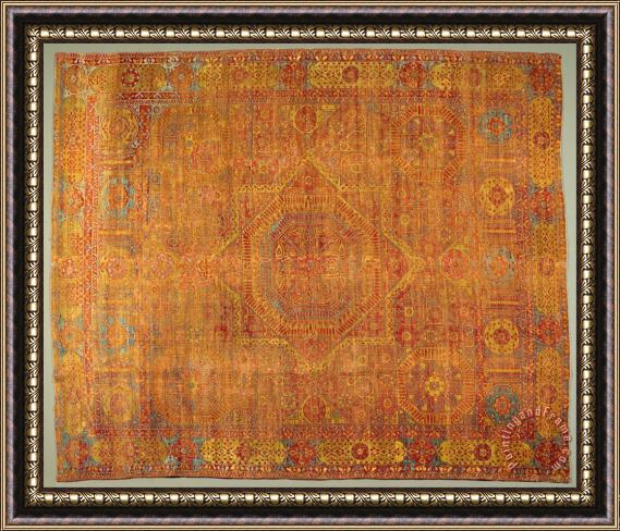 Artist, Maker Unknown, Egyptian Wool Carpet Framed Print