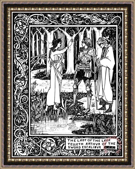 Aubrey Beardsley Illustration For Lady Of The Lake Framed Print