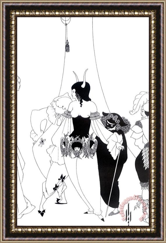 Aubrey Beardsley Illustration For The Masque Of The Red Death Framed Print