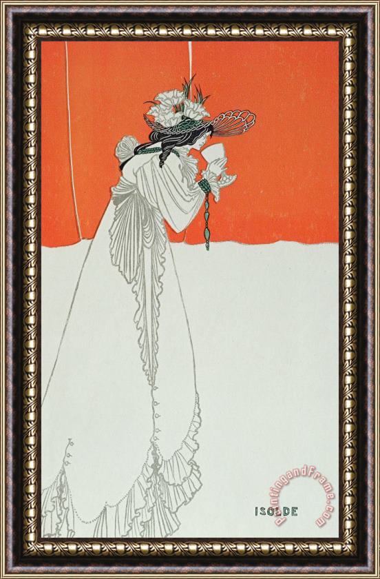 Aubrey Beardsley Isolde Drinking The Poison Framed Painting