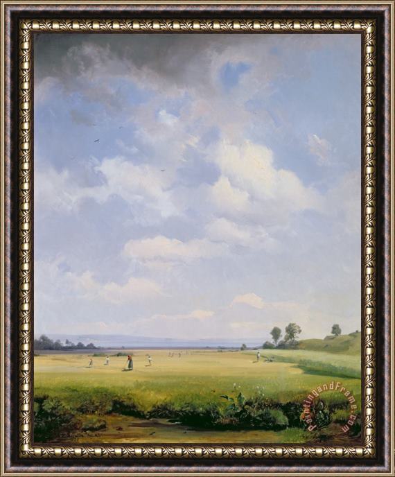 August Albert Zimmermann Haymaking Framed Painting