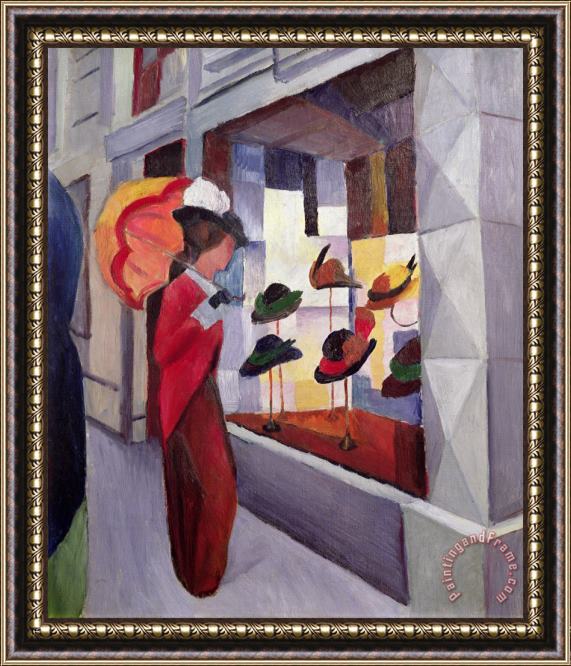 August Macke The Hat Shop Framed Painting