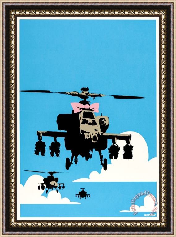Banksy Happy Choppers, 2003 Framed Print