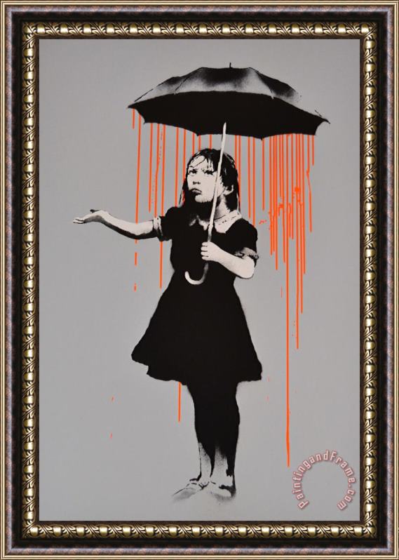 Banksy Nola, Dark Orange to Orange Rain, 2008 Framed Painting