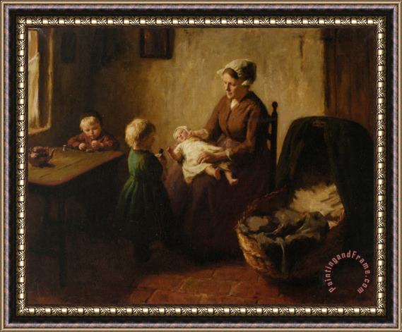 Bernard Jean Corneille Pothast A Happy Family Framed Painting