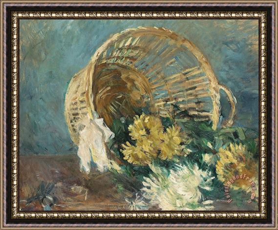 Berthe Morisot Chrysanthemums Or The Overturned Basket Framed Painting