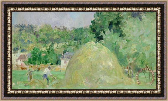 Berthe Morisot Haystacks At Bougival Framed Painting