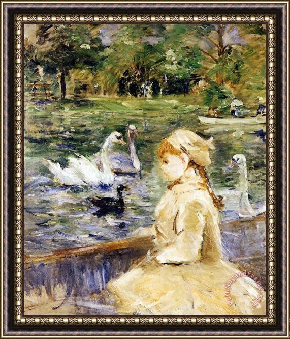 Berthe Morisot Young girl boating Framed Painting