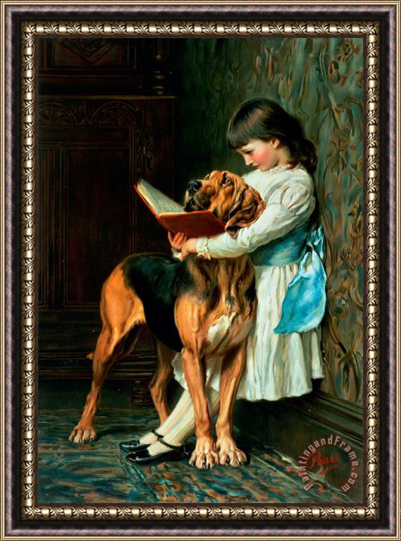 Briton Riviere Naughty Boy or Compulsory Education Framed Painting