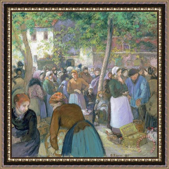Camille Pissarro Poultry Market at Gisors Framed Painting