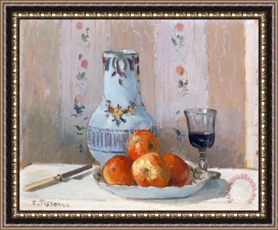 Camille Pissarro Still Life with Apples And Pitcher Framed Painting