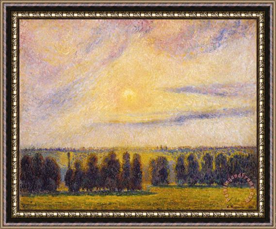Camille Pissarro Sunset at Eragny Framed Painting