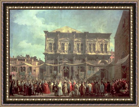 Canaletto The Doge Visiting the Church and Scuola di San Rocco Framed Print
