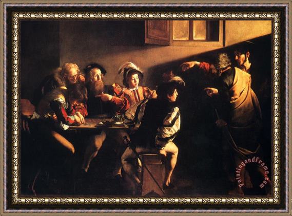 Caravaggio Calling of St. Matthew Framed Painting