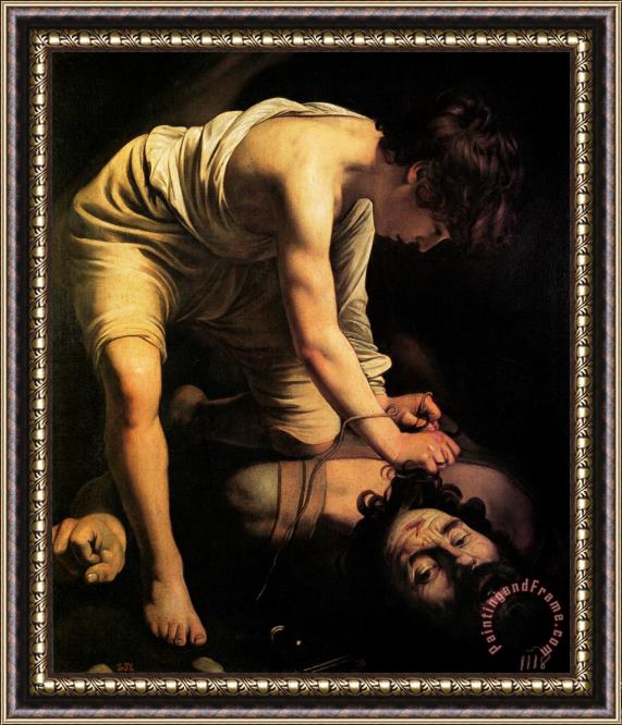 Caravaggio David Goliath Framed Painting