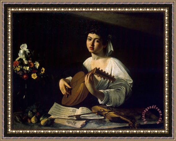 Caravaggio The Lute Player Framed Painting