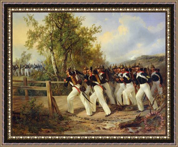 Carl Schulz A Scene from the soldier's life Framed Print