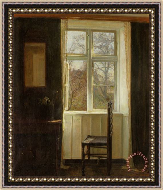 Carl Vilhelm Holsoe Abent Vindue Framed Painting
