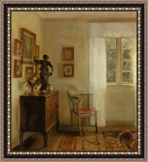 Carl Vilhelm Holsoe Interieur Med Chatol Framed Painting