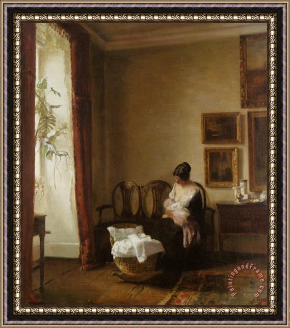 Carl Vilhelm Holsoe Moderskab Framed Painting