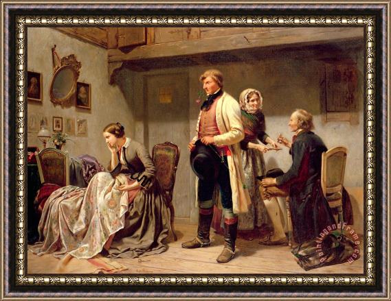 Carl Wilhelm Huebner A toast to the engaged couple Framed Print