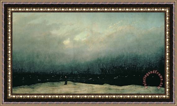 Caspar David Friedrich Monk by sea Framed Print