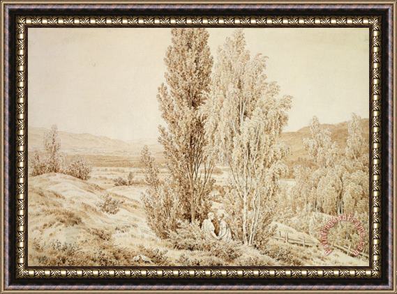 Caspar David Friedrich Summer (sepia Ink And Pencil on Paper) Framed Painting
