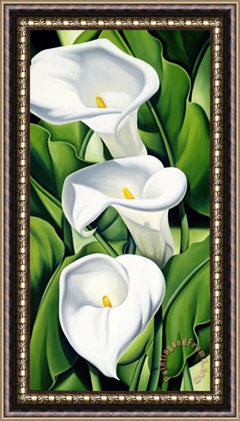 Catherine Abel Lilies Framed Painting
