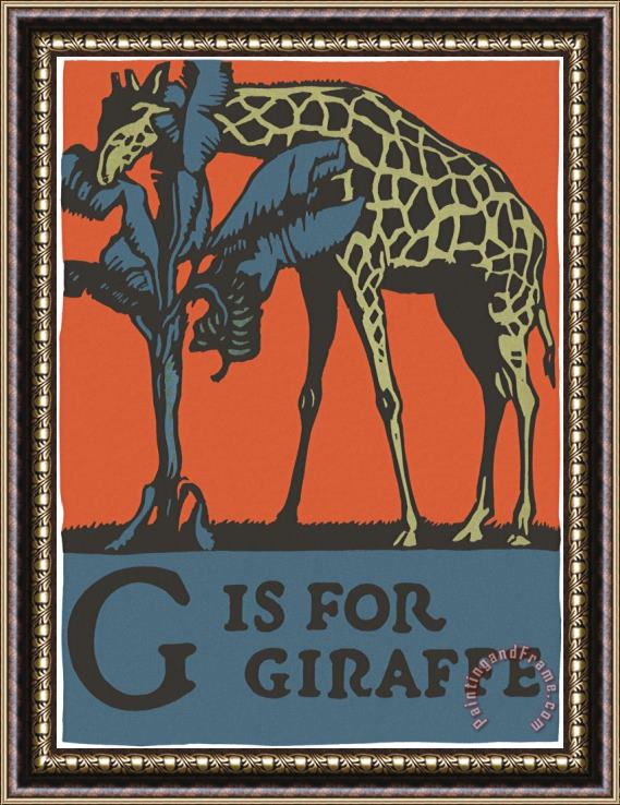 C.B. Falls Alphabet: G Is for Giraffe Framed Painting