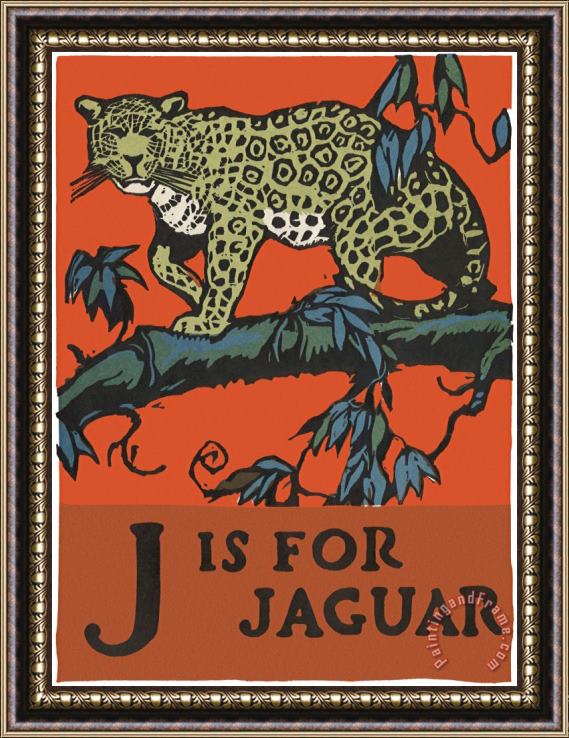 C.B. Falls Alphabet: J Is for Jaguar Framed Print