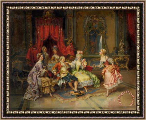 Cesare Auguste Detti Louis Xv in The Throne Room Framed Painting