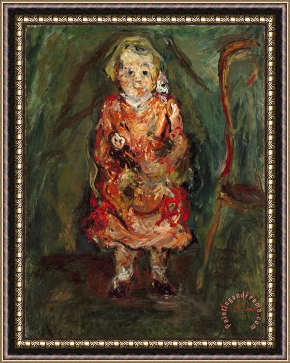 Chaim Soutine Young Girl with a Doll Framed Painting
