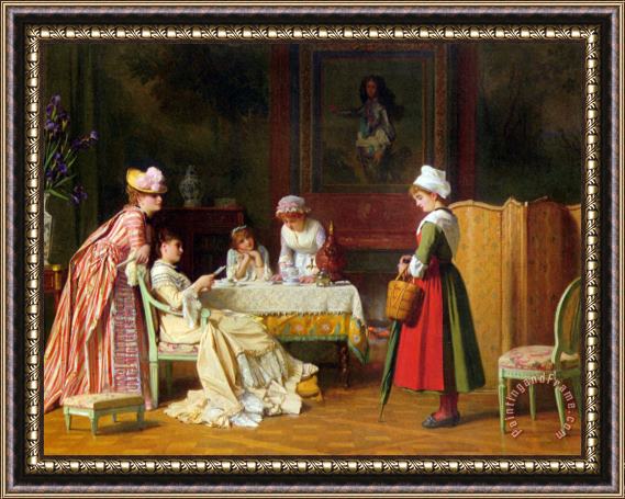 Charles Baugniet A Letter of Recommendation Framed Painting