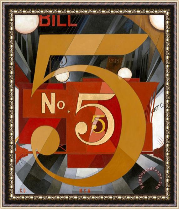 Charles Demuth I Saw The Figure 5 in Gold Framed Painting