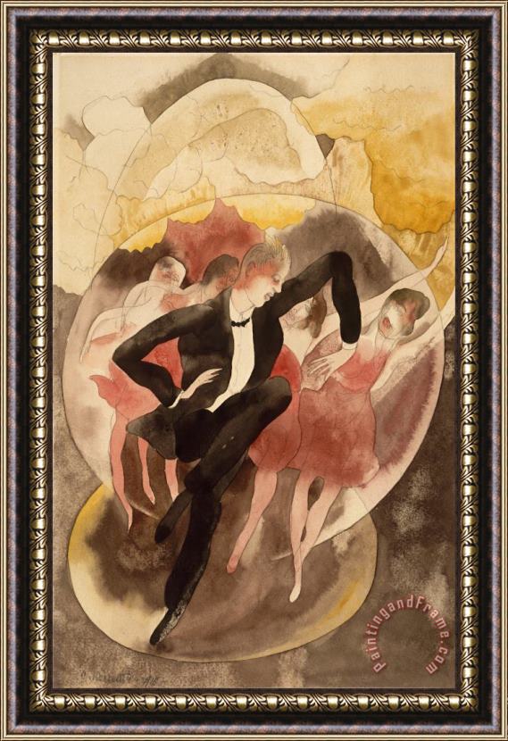 Charles Demuth In Vaudeville (dancer with Chorus) Framed Painting