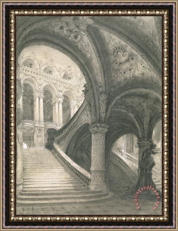 Charles Garnier The Staircase Of The Paris Opera House Framed Print