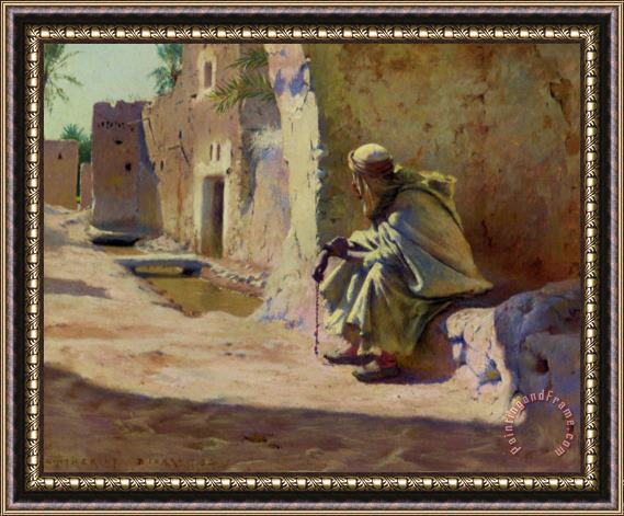 Charles James Theriat In The Shade, Biskra Framed Painting