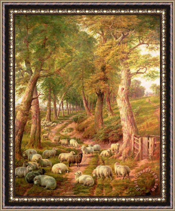 Charles Joseph Landscape with Sheep Framed Painting