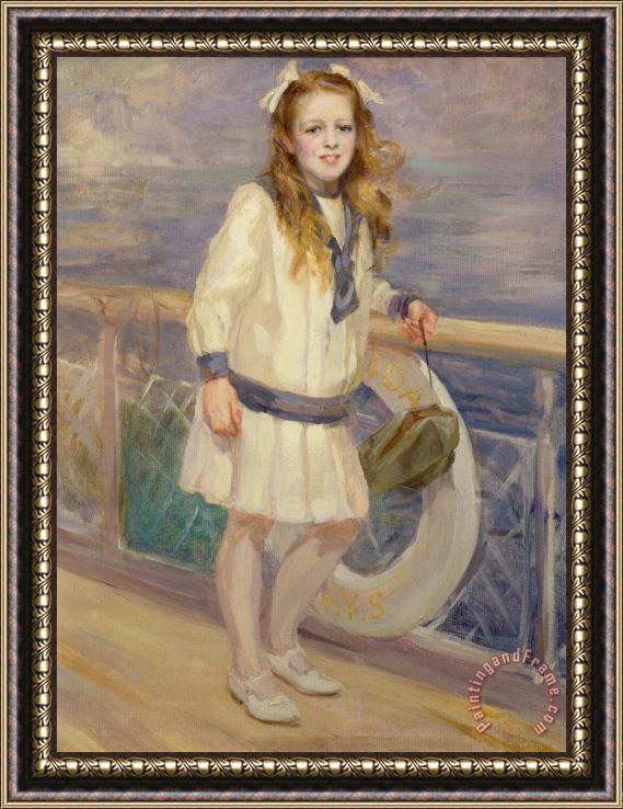 Charles Sims Girl in a Sailor Suit Framed Painting