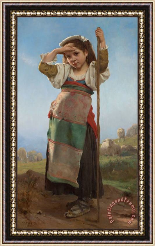 Charles Victor Thirion Young Shepherdess Framed Print