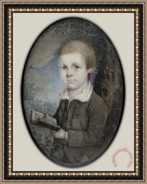 Charles Willson Peale Portrait of a Young Boy Framed Painting