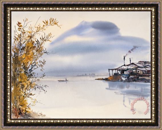 Chi Wen Shimmery Lake Framed Painting