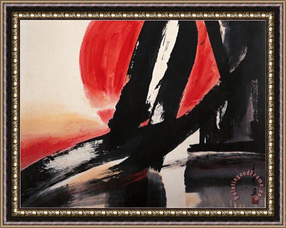 Chi Wen Sunset Framed Painting