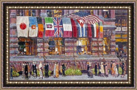 Childe Hassam Hassam Allied Flags 1917 Framed Painting
