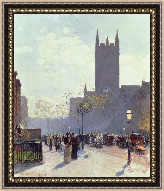 Childe Hassam Lower Fifth Avenue Framed Painting